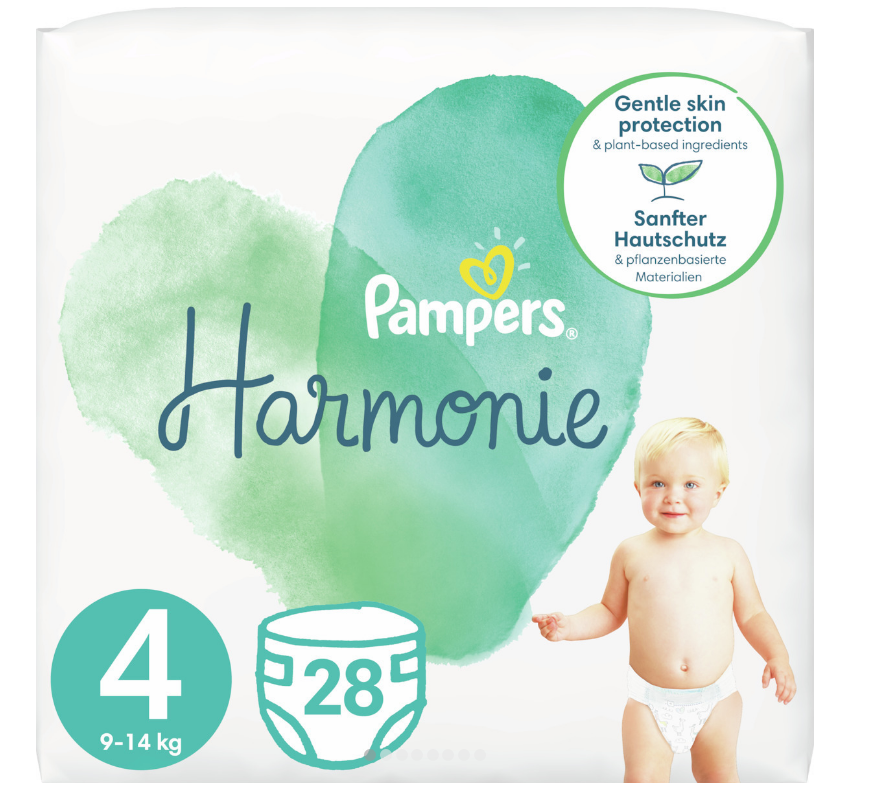 Pampers Harmonie Baby Diapers, No 4, 9-14kg, 28 Diapers. - Babyboum